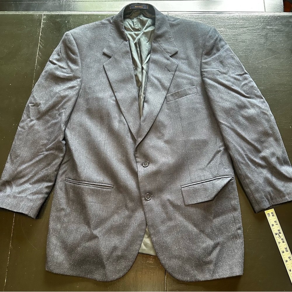 Evan Picone XL Men's Gray Black Blazer No Sizing 100% Wool Quality Top